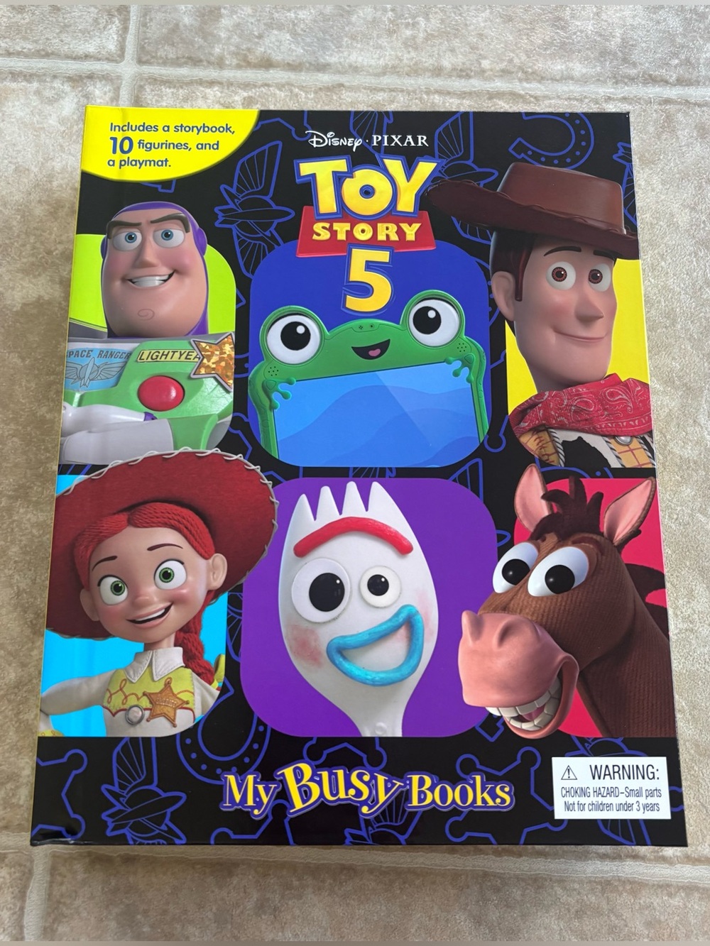 Disney Toy Story 5 My Busy Book - Blue, Yellow, Red with Character figurines